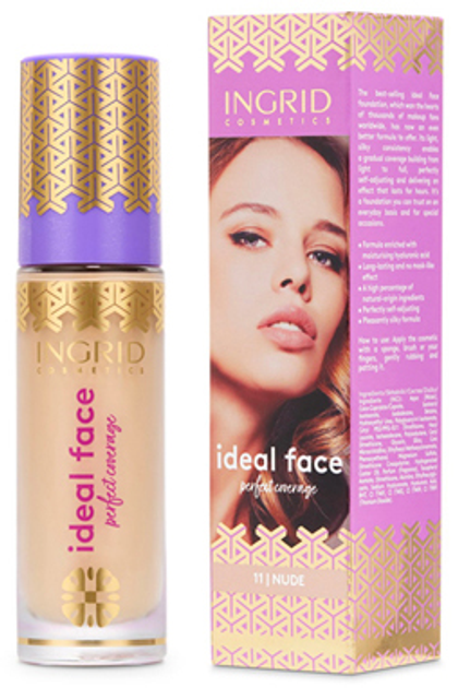 Podkład do twarzy Ingrid Ideal Face Make Up Foundation kryjący 011 Nude 35 ml (5901468921454) - obraz 1