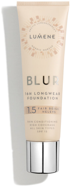 Тональна основа Lumene Blur 16h Longwear Foundation SPF15 розгладжувальна 1.5 Fair Beige 30 мл (6412600834642) - зображення 1