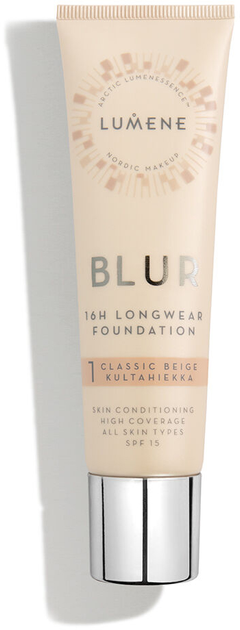 Podkład do twarzy Lumene Blur 16h Longwear Foundation SPF15 wygładzający 1 Classic Beige 30 ml (6412600834635) - obraz 1