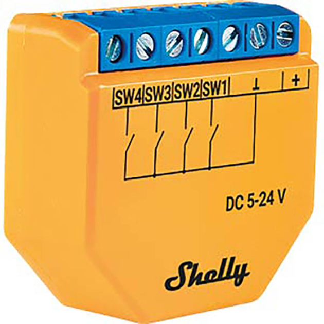Kontroler Shelly "Plus i4 DC" z Wi-Fi i czterema wejściami cyfrowymi (3800235265543) - obraz 2