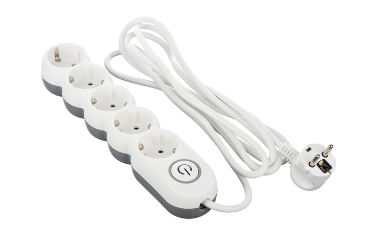 Сетевой фильтр 2Е Plus 5XSchuko с выключателем, 3G*1.0мм, 3м, white (2E ...