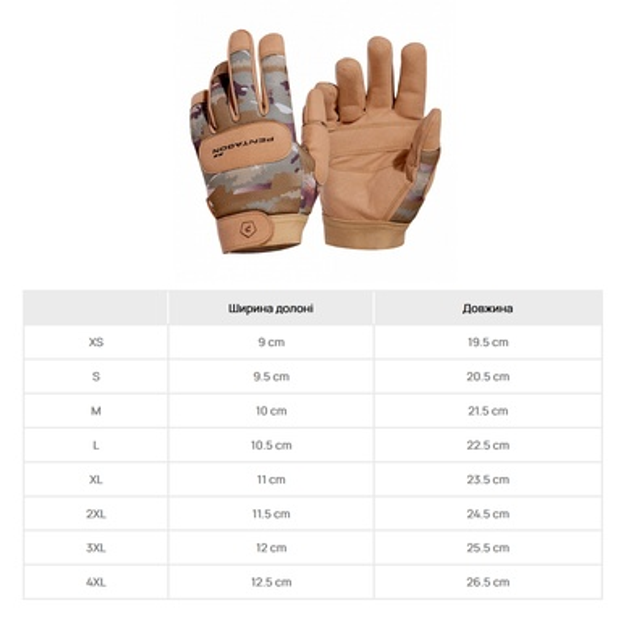 Перчатки тактические Pentagon Duty Mechanic Gloves Pentacamo S - изображение 2