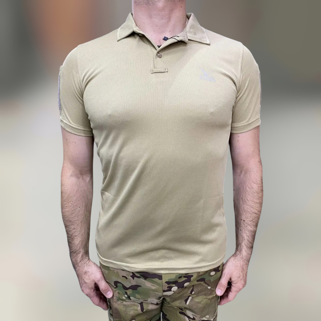 Поло тактичне Vogel, колір Койот, розмір M, з липучками для шевронів на рукавах, тактична футболка - зображення 1