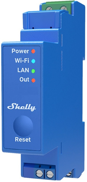 Inteligentny przełącznik Shelly "Pro 1" LAN Wi-Fi i BT jednokanałowy 16 A (3800235268001) - obraz 1