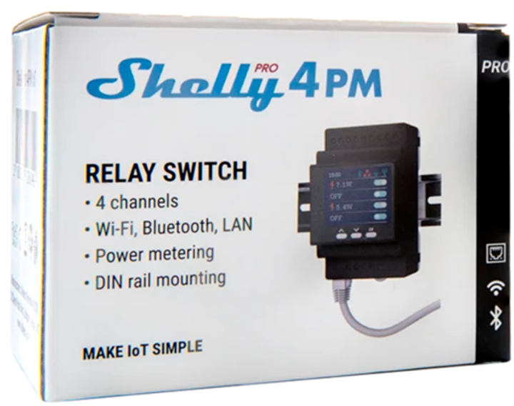 Inteligentny przełącznik Shelly "Pro 4PM" LAN Wi-Fi i BT czterokanałowy 40 A pomiar energii (3800235268049) - obraz 3