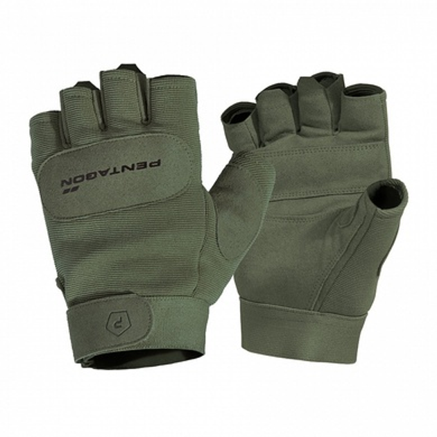 Перчатки тактические беспалые Pentagon Duty Mechanic 1/2 Gloves Olive Green S - изображение 1
