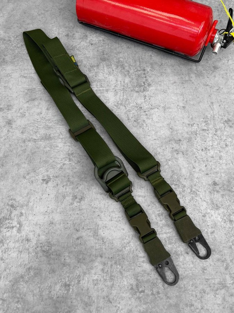 Ремінь 2-точковий олива gun sling з пряжкою швидкого регулювання - зображення 1