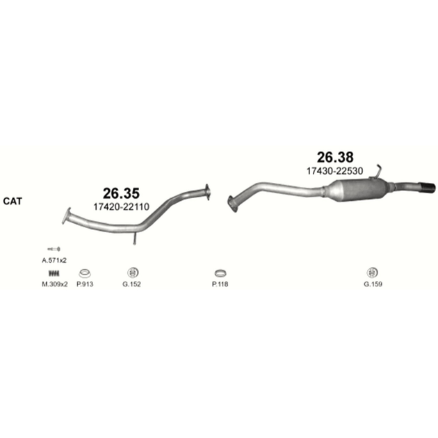 Резонатор Polmostrow (26.38) - (Toyota Corolla 1.4/1.6) (852638) - изображение 2