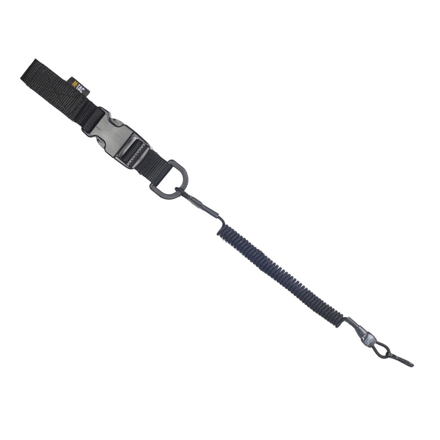 M-Tac шнур страховочный Lite под карабин с D-кольцом и фастексом черный - изображение 1