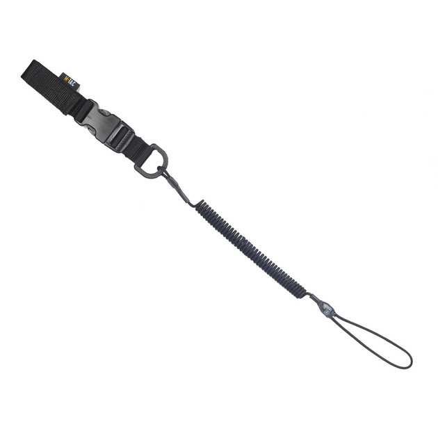 M-Tac шнур страхувальний Lite комбінований з D-кільцем і фастексом чорний - зображення 1