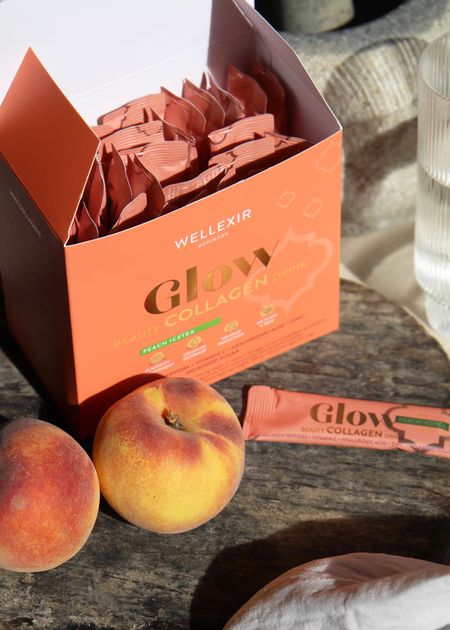 Suplement diety Wellexir Glow Beauty Drink Peach Ice Tea 30 saszetek (5714720931043) - obraz 3