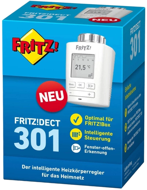 Inteligentny termostatyczny zawór grzejnikowy AVM "FRITZ!DECT 301" (4023125028229) - obraz 2
