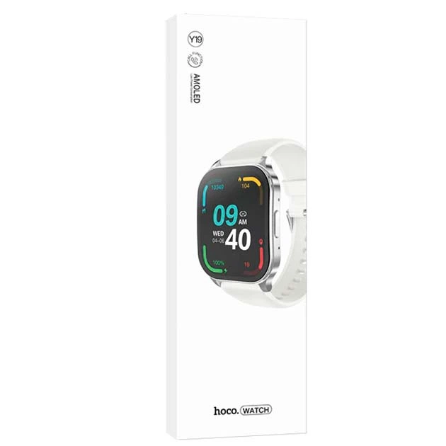Смарт-годинник Hoco Y19 AMOLED Розумний (call version) BT 5.1 Track HeartRate IP68 BT 5.1, 300мАг Сріблястий - Фото 2 Смарт-годинник Hoco Y19 AMOLED Розумний (call version) BT 5.1 Track HeartRate IP68 BT 5.1, 300мАг Сріблястий - изображение 2
