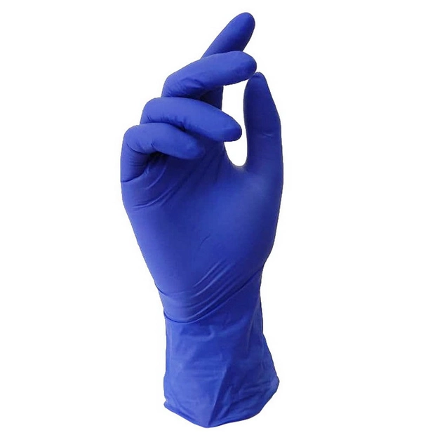 Рукавиці латексні Luximed High Risk Medical Gloves нестерильні непудровані XL 25 пар cині - зображення 2
