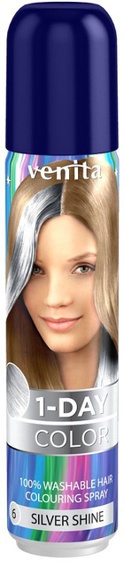 Spray do włosów Venita 1-Day Color koloryzujący Srebrny Pył 50 ml (5902101515146) - obraz 1