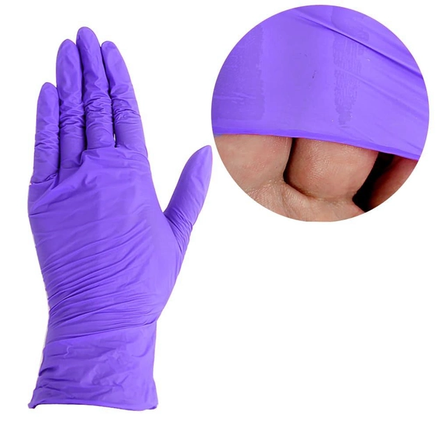 Перчатки IGAR нитриловые без талька фиолетовый размер М 200 шт (4820017608893) (0060965) - изображение 1