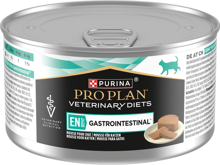 Вологий дієтичний корм Purina Pro Plan EN Gastrointestinal для кошенят та дорослих котів, для зменшення розладів кишкової абсорбації та годівлі у період відновлення, одужання мус 195 г (8445290093004_8445291543201) - зображення 2