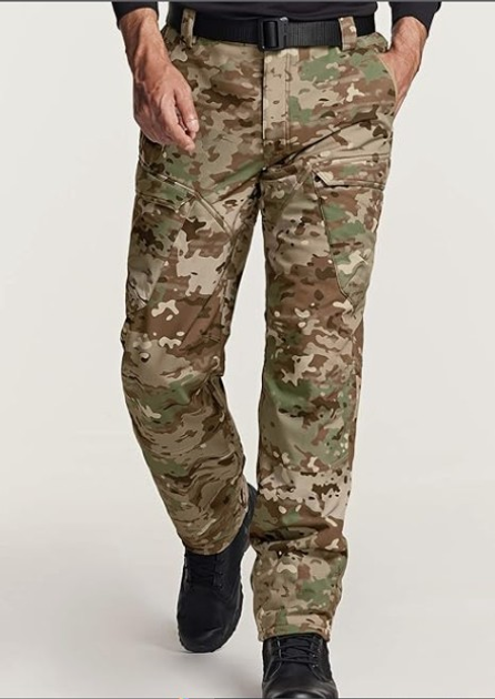 Зимние мужские штаны флисовые водонепроницаемые тактические военные камуфляж ВСУ мультикам CQR Soft Shell, 7884565488-XXL-40/32 - изображение 1