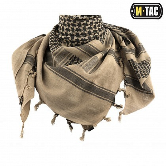 Шарф шемаг арафатка хлопок мужской, тактический арабский шейный платок куфия М-Тас Coyote/Black, 40902005 - изображение 1