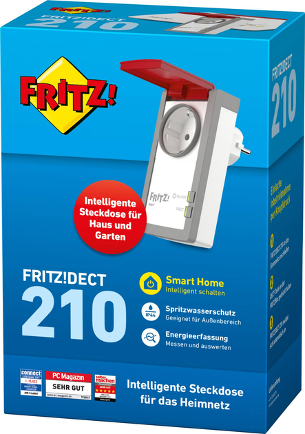 Gniazdko inteligentne AVM "FRITZ! DECT 210" pokrywa ochronna funkcja pomiaru mocy (4023125027239) - obraz 2