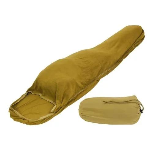 Спальный мешок военнополевой Mil-Tec Вкладка флисовая С чехлом и капюшоном 220x80x50см Койот (4046872271700) - изображение 1