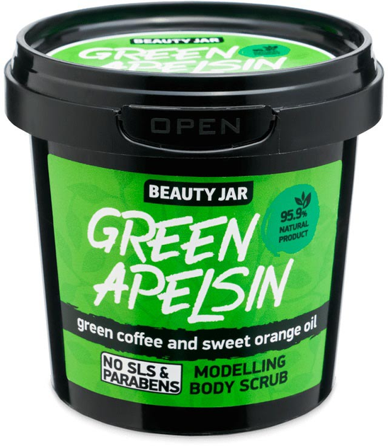 Scrub do ciała Beauty Jar Green Apelsin modelujący z zieloną kawą i słodką pomarańczą 200 g (4751030830124) - obraz 1