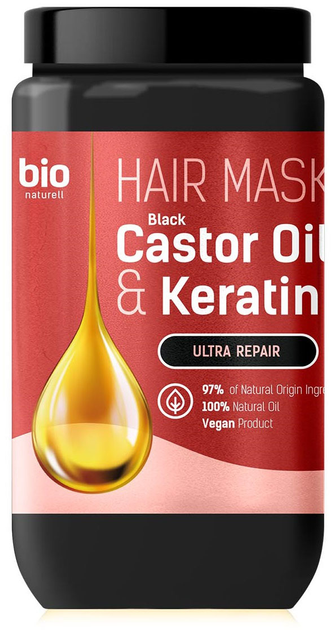 Маска для волосся Bio Naturell з чорною касторовою олією та кератином 946 мл (8588006041408) - зображення 1