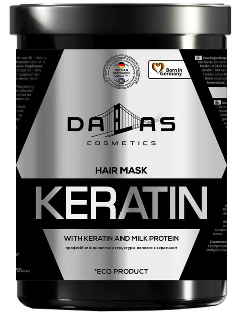 Maska Dalas Keratin do włosów suchych i zniszczonych 1000 g (4260637723246) - obraz 1