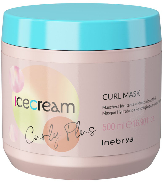 Maska Inebrya Ice Cream Curly Plus nawilżająca do włosów kręconych i falowanych 500 ml (8008277263694) - obraz 1