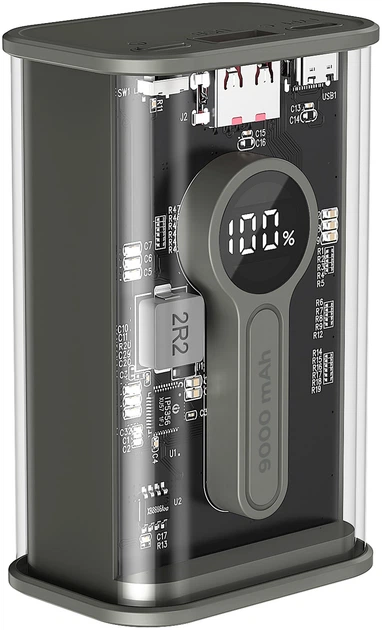 УМБ Gembird 9000 mAh QC3.0 Black (PB09-TQC3-01) - зображення 2
