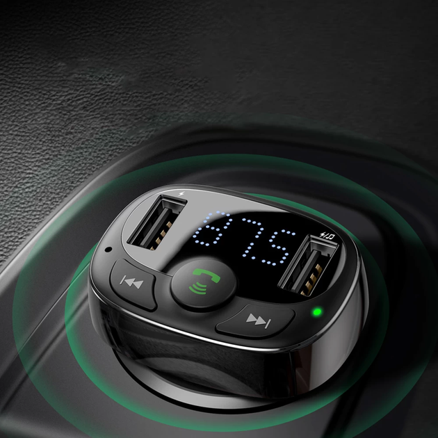 АЗП з FM-модулятором Baseus T Shaped S-09A Car Bluetooth MP3 Player (Standard Edition) Black (CCMT000001) - Фото 11 АЗП з FM-модулятором Baseus T Shaped S-09A Car Bluetooth MP3 Player (Standard Edition) Black (CCMT000001) - зображення 11