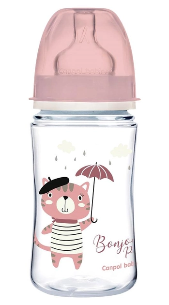 Butelka Canpol Babies EasyStart szeroka antykolkowa różowa 240 ml (5901691844384) - obraz 1