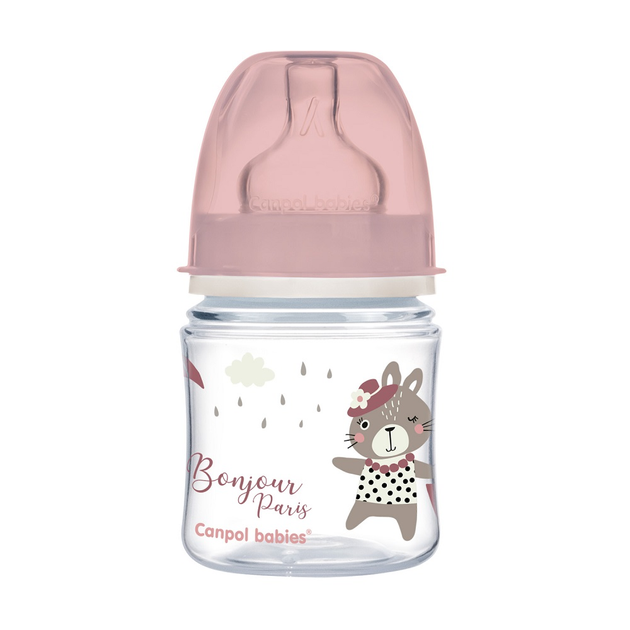 Butelka Canpol Babies EasyStart szeroka antykolkowa różowa 120 ml (5901691844360) - obraz 2