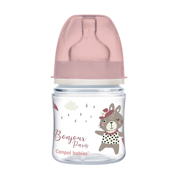 Butelka Canpol Babies EasyStart szeroka antykolkowa różowa 120 ml (5901691844360) - obraz 2