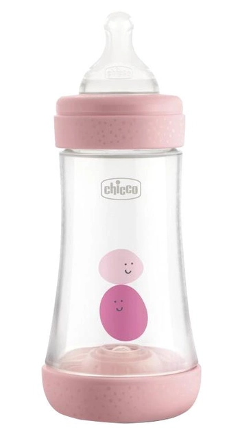 Butelka Chicco Perfect5 antykolkowa ze smoczkiem silikonowym 2 m+ 240 ml (8058664122028) - obraz 1