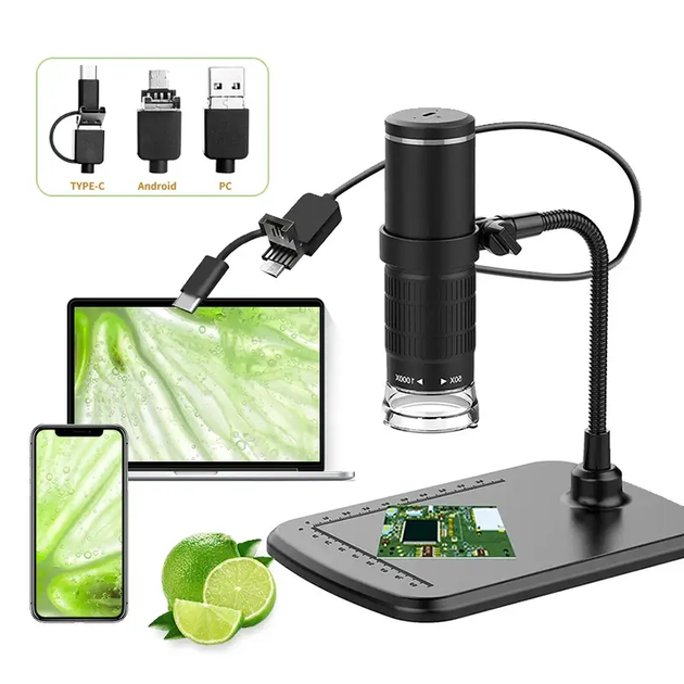 Цифровий USB мікроскоп провідний для Android PC з гнучкою підставкою 50X-1000X збільшення (476160-Prob) - зображення 2