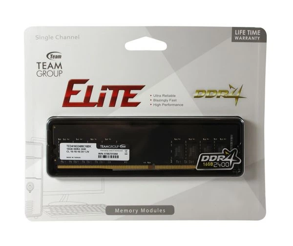 Пам'ять 16Gb ddr4, 2400 MHz, Team, 16-16-16-39, 1.2v