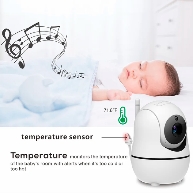 Видеоняня Baby Monitor SM50 портативная видеоняня цифровая с 5 дюймовым LCD экраном Белый (1013-439-00) - изображение 4