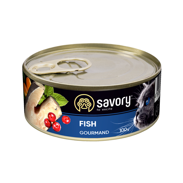 Влажный корм для привередливых кошек Savory с рыбой 100 (г) – купить ...