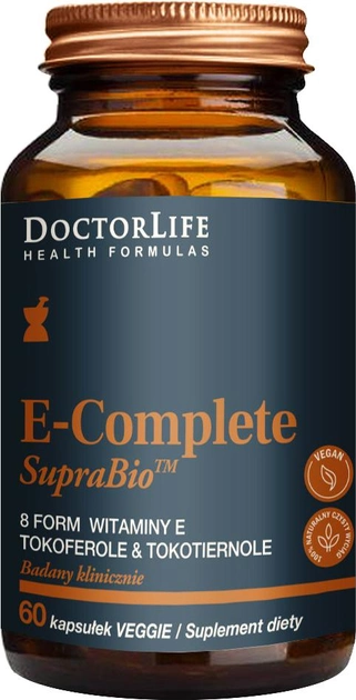 Suplement diety Doctor Life E-Complete SupraBio 8 witamin E nowej generacji 60 kapsułek (5906874819494) - obraz 1