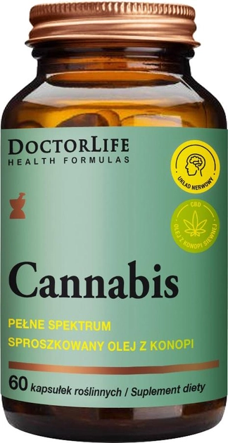 Харчова добавка Doctor Life Cannabis 450 мг 60 капсул (5903317644149) - зображення 1