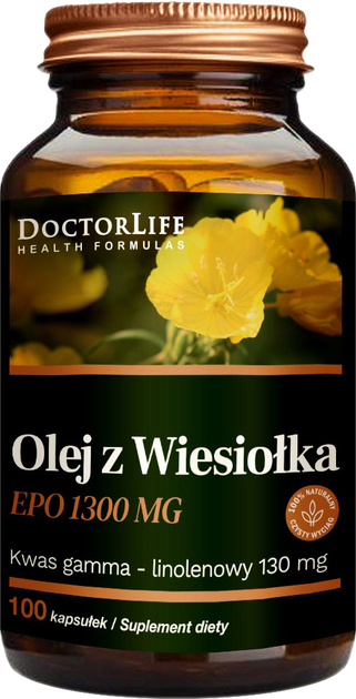 Suplement diety Doctor Life Olej z wiesiołka 1300 mg 100 kapsułek (5906874819807) - obraz 1