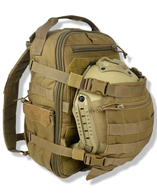 Рюкзак тактичний штурмовий з клапаном для шолома Warrior Spirit Койот - изображение 1