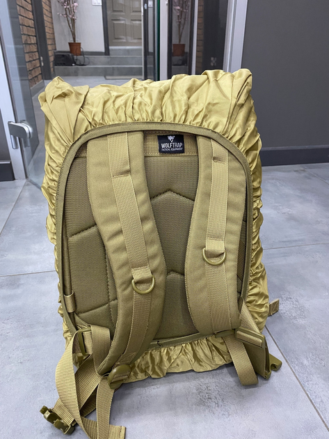 Дождевик на армейский рюкзак, Yakeda, цвет - Койот, чехол дождевик на рюкзак - изображение 2