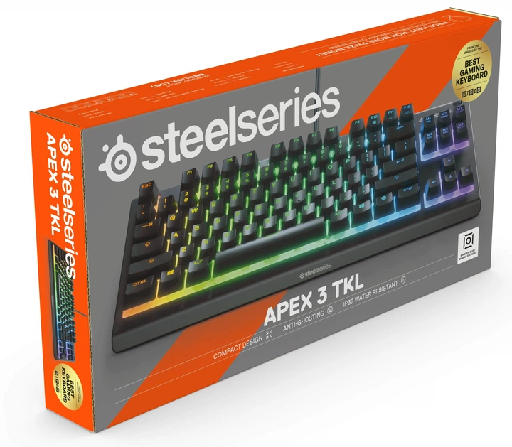 Клавіатура дротова SteelSeries Apex 3 TKL USB US (5707119044790) - зображення 8