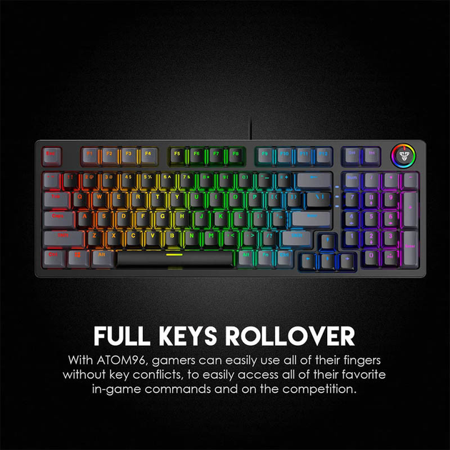 Игровая клавиатура Fantech MK890 ATOM96 USB (Blue Switch) (Black / Grey) Epik (184024) - изображение 5