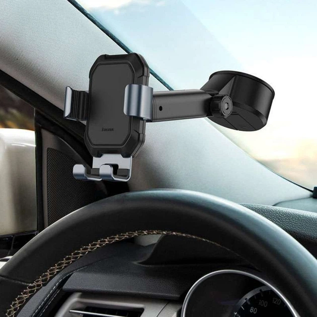 Автодержатель Baseus Tank gravity car mount with suction base (SUYL-TK) (Tarnish Black) (160236) - изображение 4