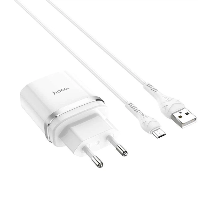 Мережевий зарядний пристрій HOCO C12Q Smart QC3.0 (1USB/3A) + MicroUSB (Білий) (7135) - зображення 2