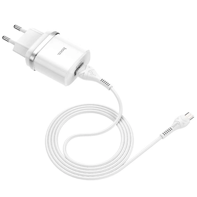 Мережевий зарядний пристрій HOCO C12Q Smart QC3.0 (1USB/3A) + MicroUSB (Білий) (7135) - зображення 3