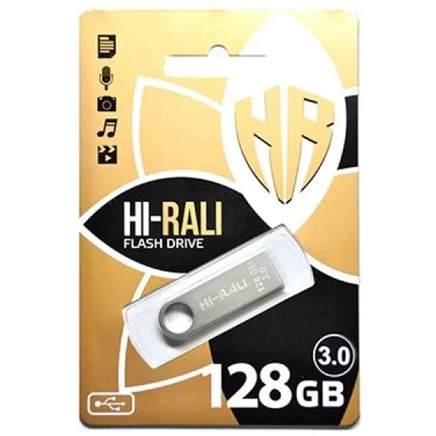 Флеш накопитель USB 3.0 Hi-Rali Shuttle 128 GB Серебряная серия (Серебряный) (175796) - изображение 2